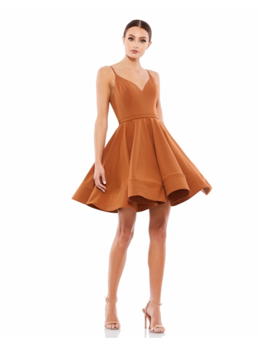 Women's Mac Duggal Mini Dress in Rust, Size 2